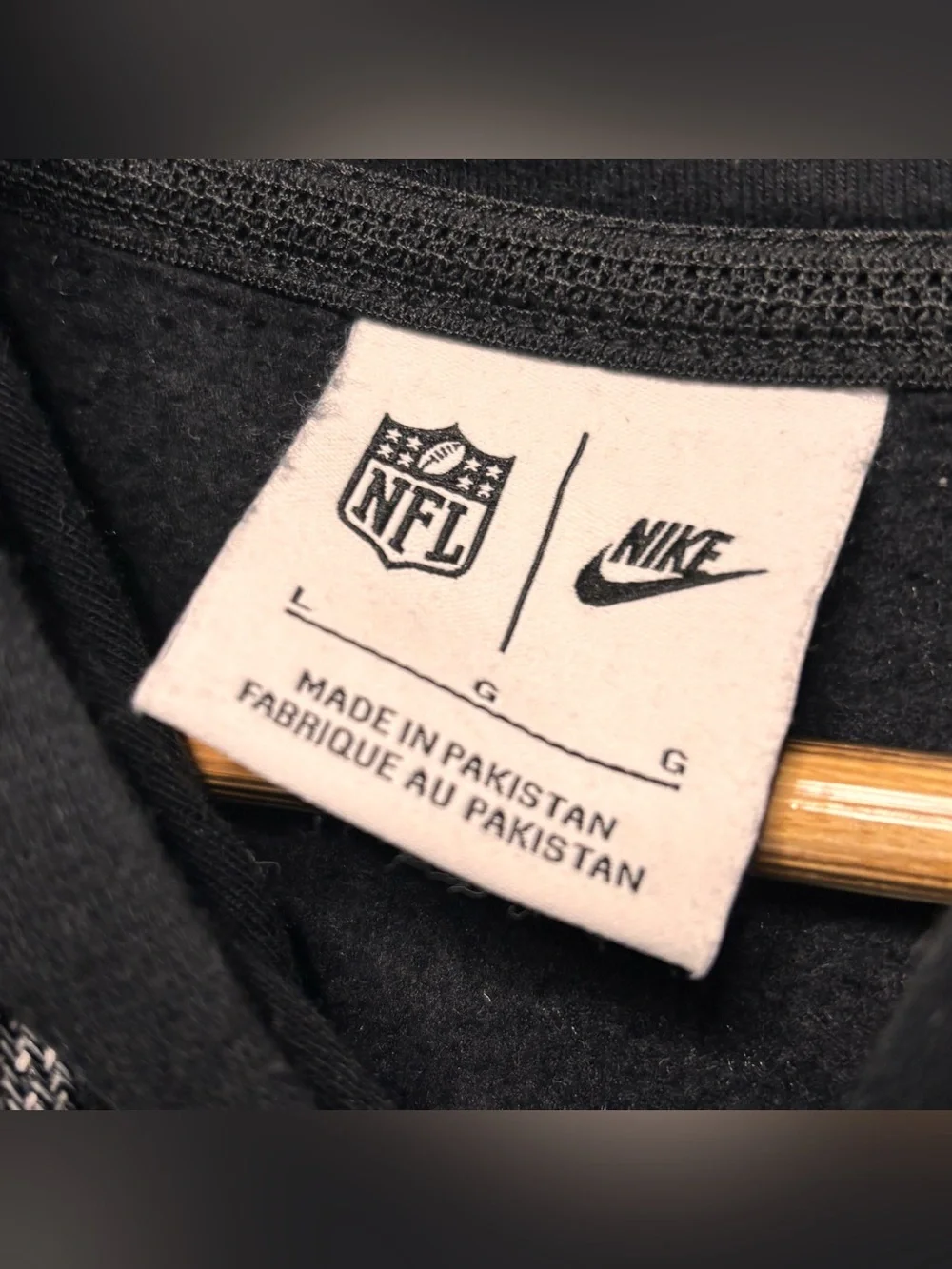 Nike Las Vegas Raiders Hoodie Sweatshirt NFL Football Team Logo Black Mens L